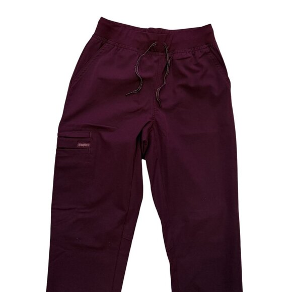 Cherokee Euphoria Scrubs/Uniform Mid Rise Jogger Pant Wine XS Medical NWT - Picture 2 of 8